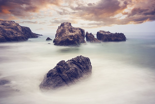 beach, hidden, secluded, coast, sand, tranquility