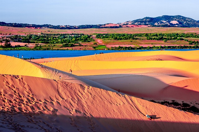 dunes, sandboarding, adventure, landscape, nature, photography