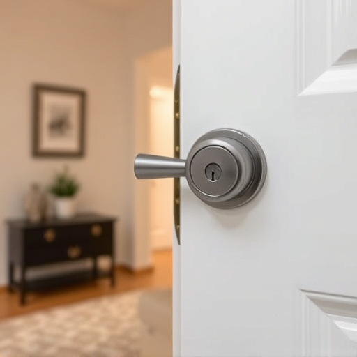 apartment entry secured with bolt lock