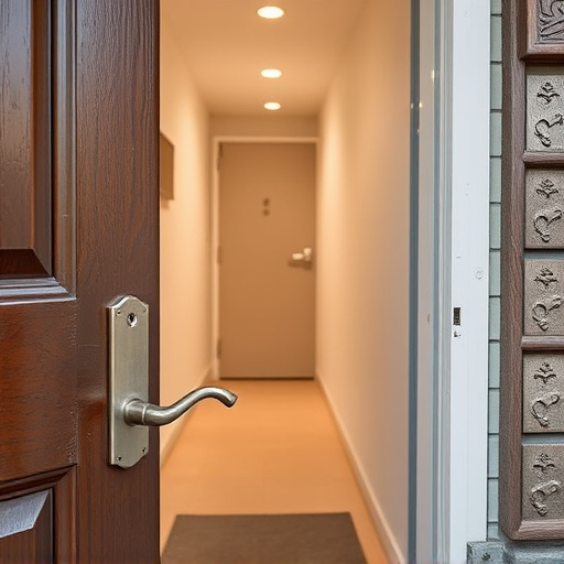 apartment entry secured with bolt lock