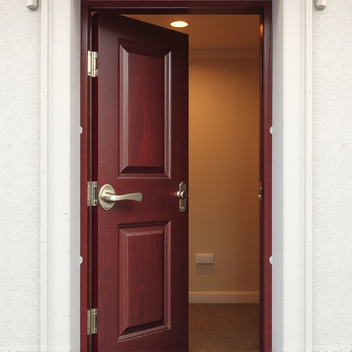 apartment entry secured with bolt lock