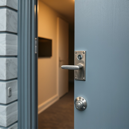 apartment entry secured with bolt lock