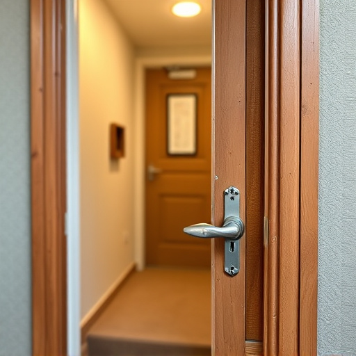 apartment entry secured with bolt lock