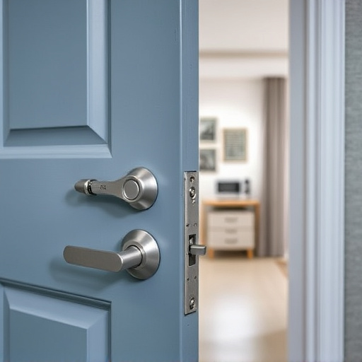 apartment entry secured with bolt lock