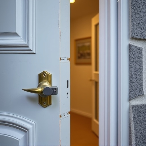 apartment entry secured with bolt lock
