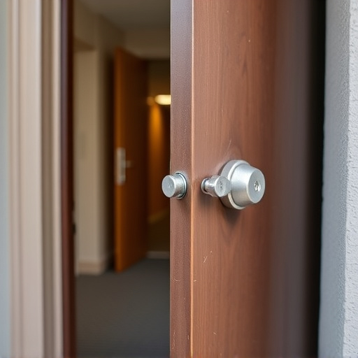 apartment entry secured with bolt lock