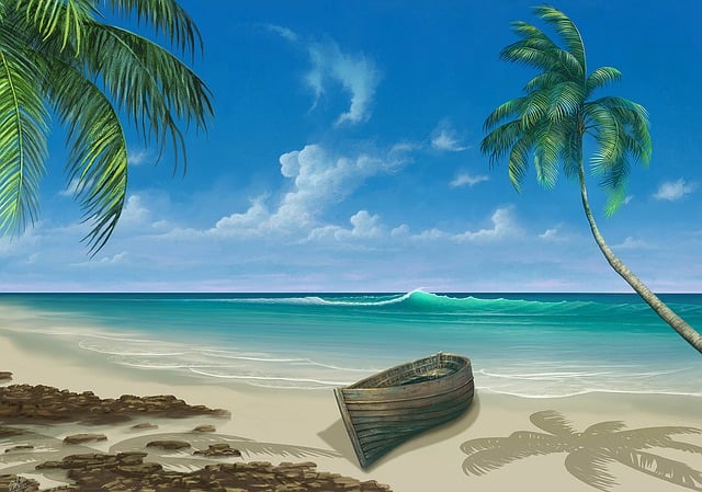 beach, hidden, secluded, coast, sand, tranquility