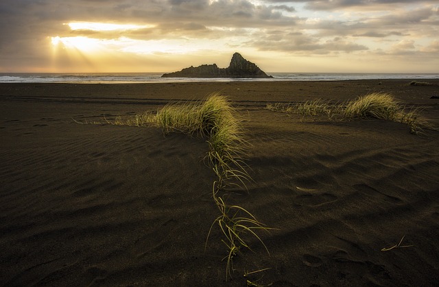 beach, hidden, secluded, coast, sand, tranquility
