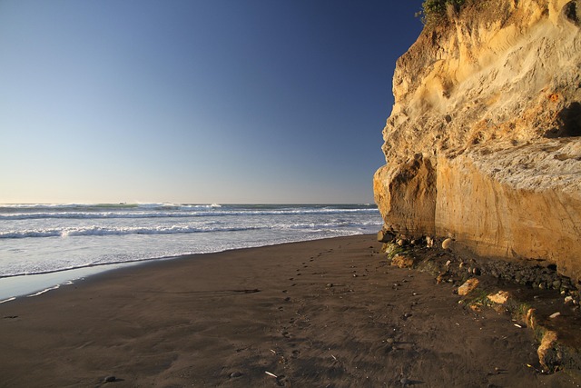 beach, hidden, secluded, coast, sand, tranquility