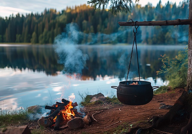 camping, tents, campfire, forest, nature, outdoors