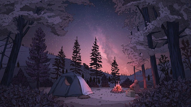 camping, tents, campfire, nature, forest, outdoors