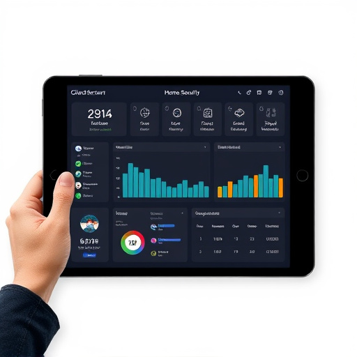 cloud-based home security dashboard on tablet