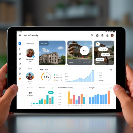 cloud-based home security dashboard on tablet