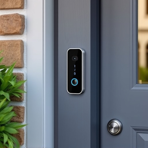 compact wireless doorbell at urban entry