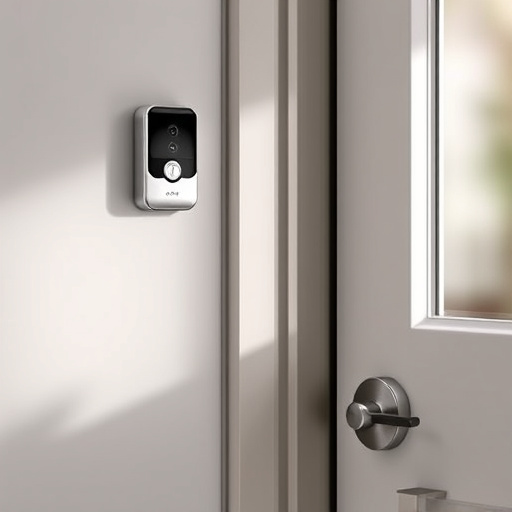compact wireless doorbell at urban entry