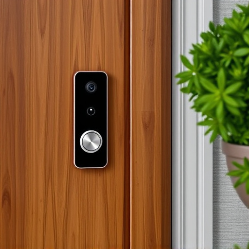 compact wireless doorbell at urban entry