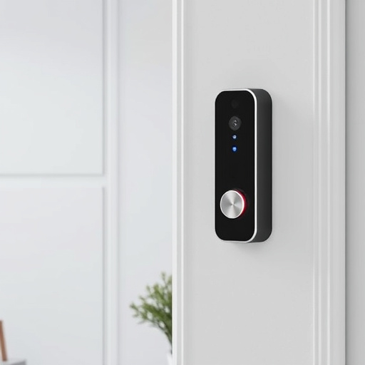 compact wireless doorbell at urban entry