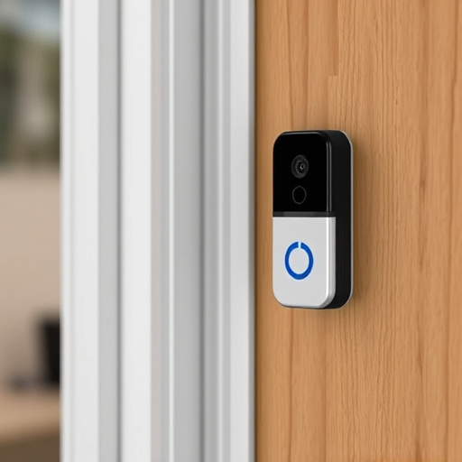 compact wireless doorbell at urban entry
