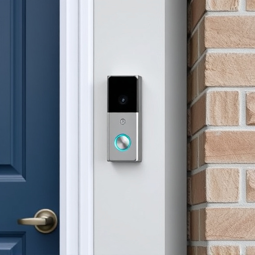 compact wireless doorbell at urban entry