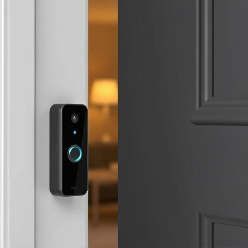 compact wireless doorbell at urban entry