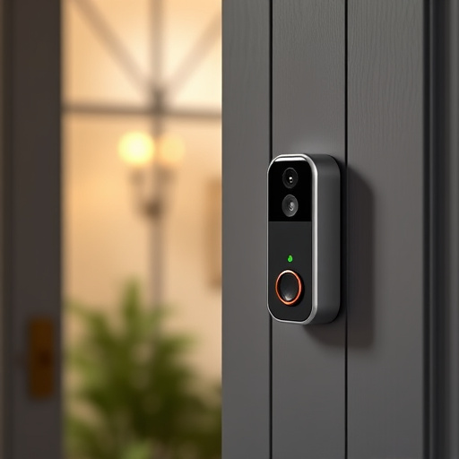 compact wireless doorbell at urban entry