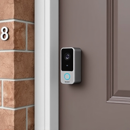 compact wireless doorbell at urban entry