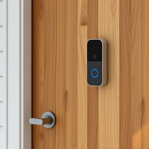 compact wireless doorbell at urban entry