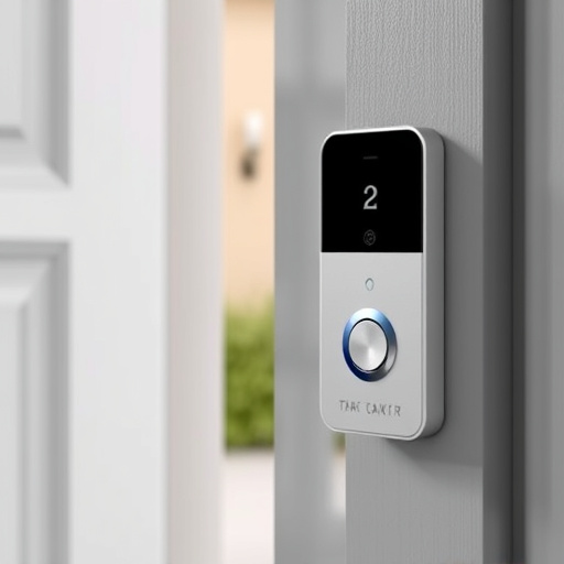 compact wireless doorbell at urban entry