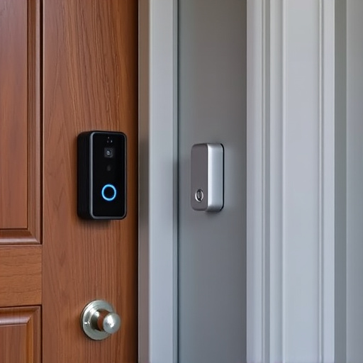 compact wireless doorbell at urban entry