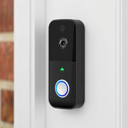 compact wireless doorbell at urban entry