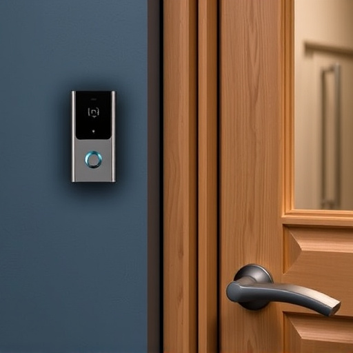 compact wireless doorbell at urban entry