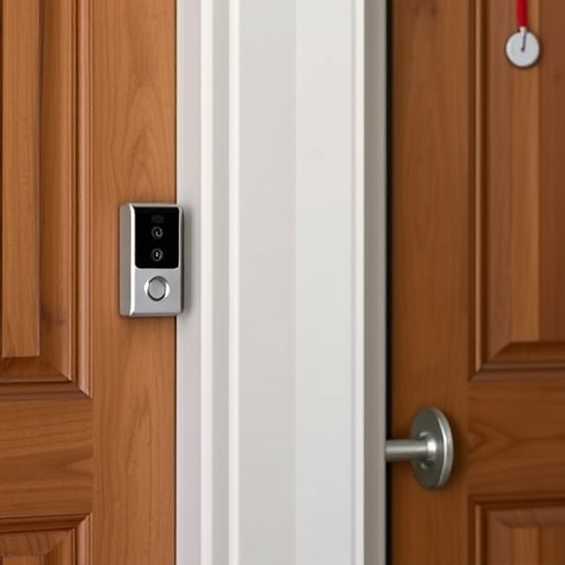 compact wireless doorbell at urban entry