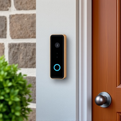 compact wireless doorbell at urban entry