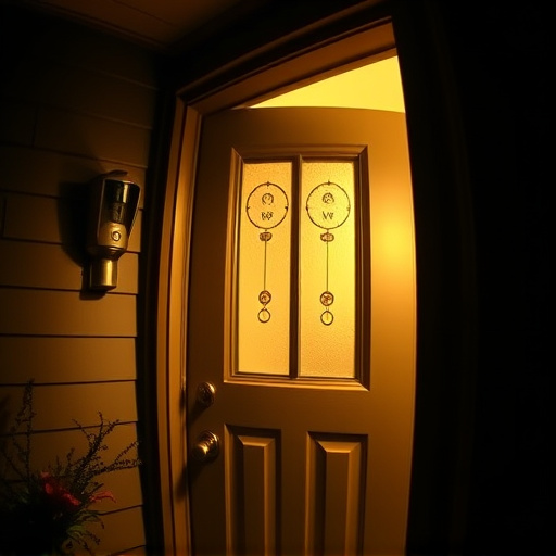 doorbell camera recording visitor at night