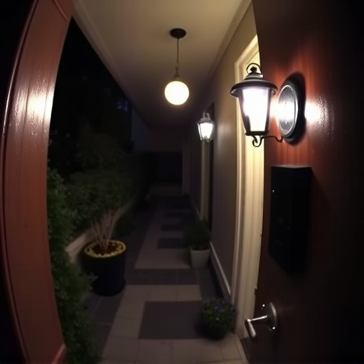 doorbell camera recording visitor at night