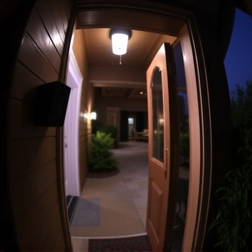 doorbell camera recording visitor at night