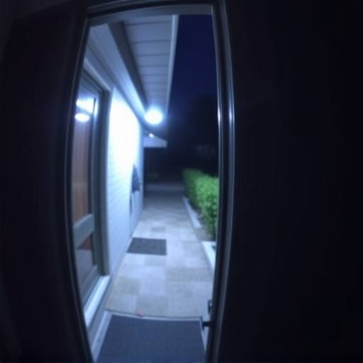 doorbell camera recording visitor at night