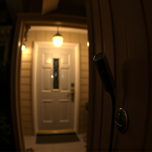 doorbell camera recording visitor at night