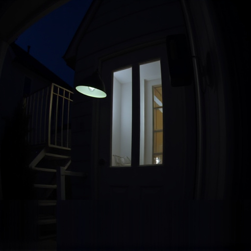 doorbell camera recording visitor at night