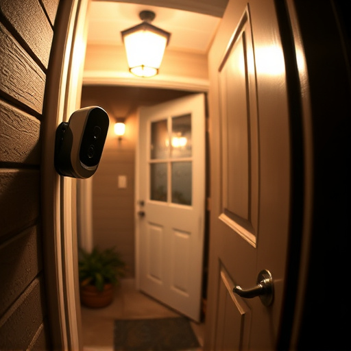 doorbell camera recording visitor at night