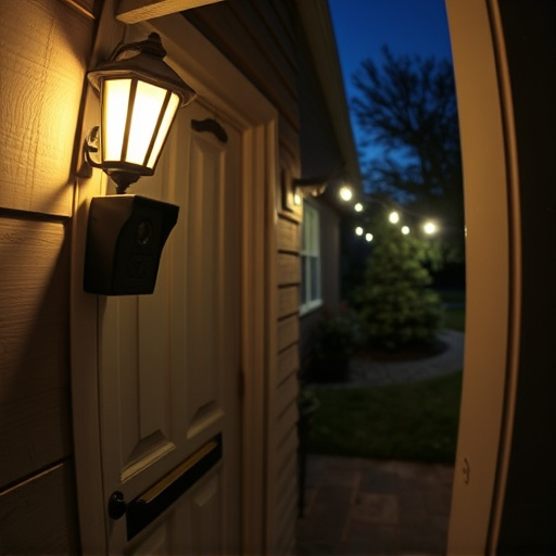 doorbell camera recording visitor at night