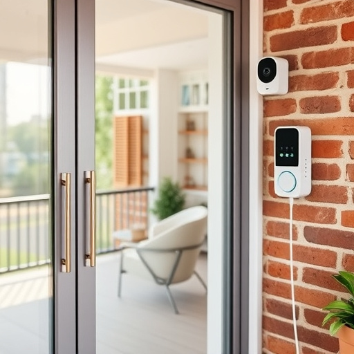 glass break sensor on sliding door,security keypad on modern apartment wall,smart video doorbell on suburban porch,ai security camera scanning for movement,home monitoring control room with multiple screens,wireless doorbell with camera on brick home