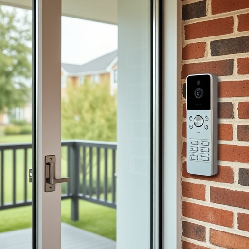 glass break sensor on sliding door,security keypad on modern apartment wall,smart video doorbell on suburban porch,ai security camera scanning for movement,home monitoring control room with multiple screens,wireless doorbell with camera on brick home