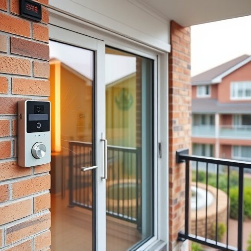 glass break sensor on sliding door,security keypad on modern apartment wall,smart video doorbell on suburban porch,ai security camera scanning for movement,home monitoring control room with multiple screens,wireless doorbell with camera on brick home