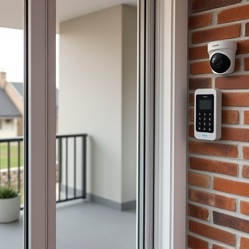 glass break sensor on sliding door,security keypad on modern apartment wall,smart video doorbell on suburban porch,ai security camera scanning for movement,home monitoring control room with multiple screens,wireless doorbell with camera on brick home