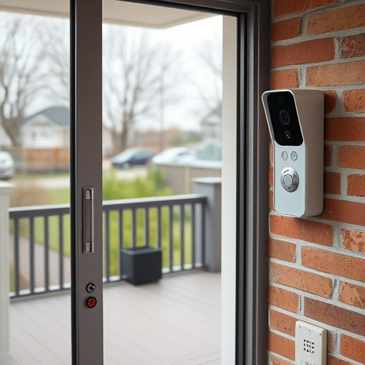 glass break sensor on sliding door,security keypad on modern apartment wall,smart video doorbell on suburban porch,ai security camera scanning for movement,home monitoring control room with multiple screens,wireless doorbell with camera on brick home