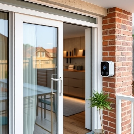 glass break sensor on sliding door,security keypad on modern apartment wall,smart video doorbell on suburban porch,ai security camera scanning for movement,home monitoring control room with multiple screens,wireless doorbell with camera on brick home