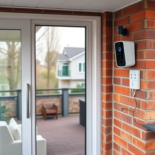glass break sensor on sliding door,security keypad on modern apartment wall,smart video doorbell on suburban porch,ai security camera scanning for movement,home monitoring control room with multiple screens,wireless doorbell with camera on brick home