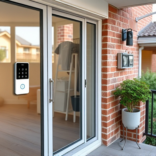 glass break sensor on sliding door,security keypad on modern apartment wall,smart video doorbell on suburban porch,ai security camera scanning for movement,home monitoring control room with multiple screens,wireless doorbell with camera on brick home