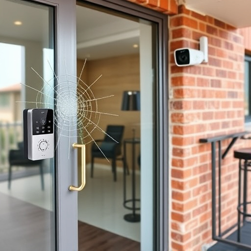 glass break sensor on sliding door,security keypad on modern apartment wall,smart video doorbell on suburban porch,ai security camera scanning for movement,home monitoring control room with multiple screens,wireless doorbell with camera on brick home